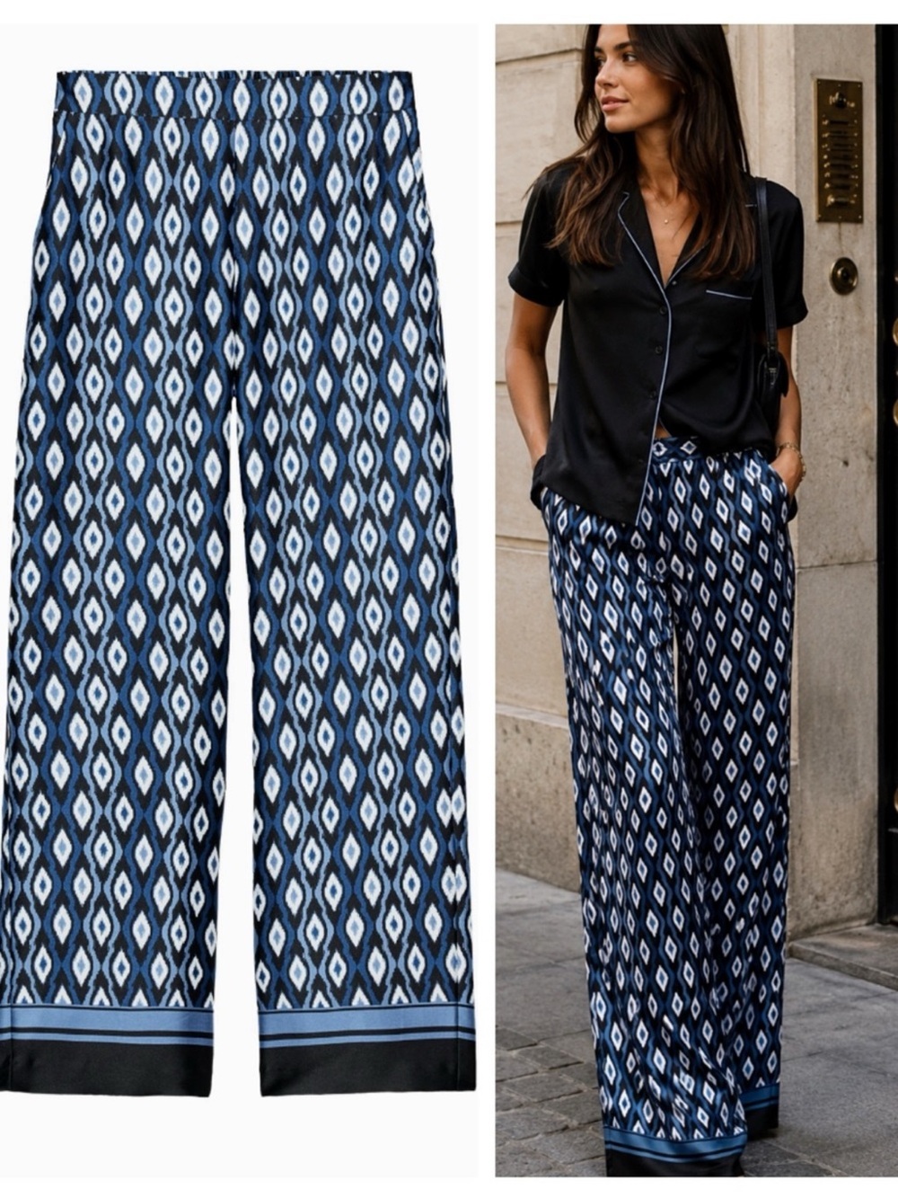 ZARA high rise geometric print pants